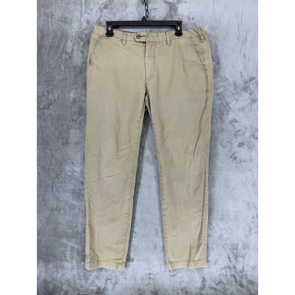 Ted Baker London Mens‎ Tan Seenchi Slim Fit Chino Pants Khaki 35x31 Cotton